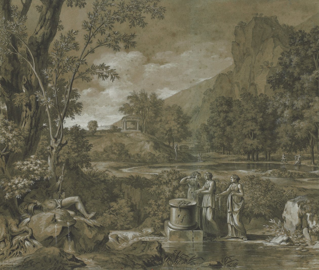 Klasszikus táj, 1779. alkotó: Pierre Henri de Valenciennes