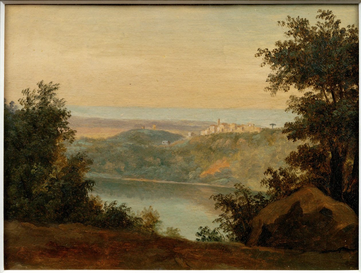 Nemi-tó; a távolban Genzano városa ... alkotó: Pierre Henri de Valenciennes