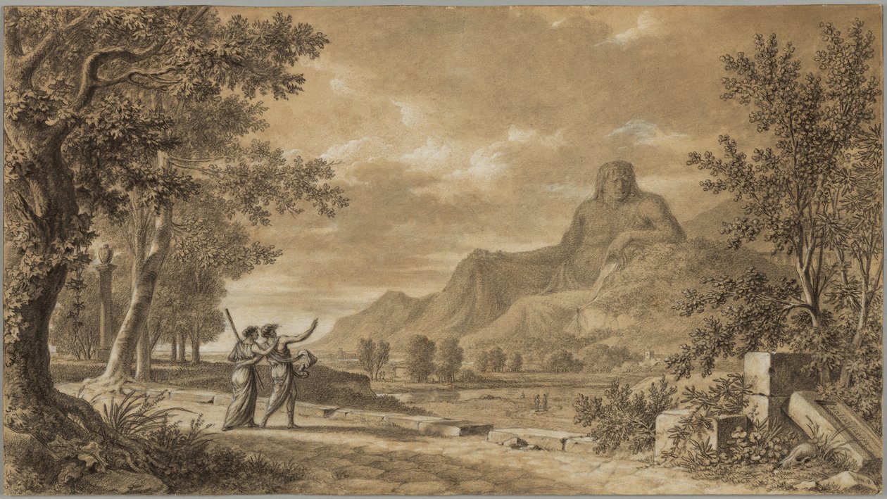 Az Athosz-hegyet Nagy Sándor emlékművének faragva alkotó: Pierre Henri de Valenciennes