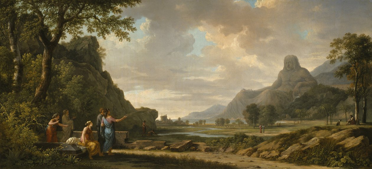 Nagy Sándor emlékművének faragott Athosz-hegy, 1796 alkotó: Pierre Henri de Valenciennes