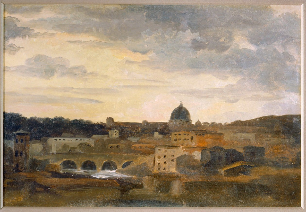 Róma látképe viharos időben (rajz kartonra) alkotó: Pierre Henri de Valenciennes