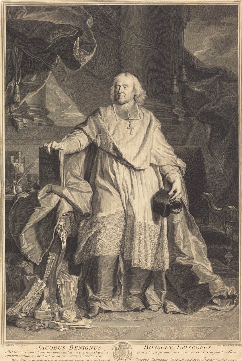 Jacques-Benigne Bossuet alkotó: Pierre Imbert Drevet after Hyacinthe Rigaud