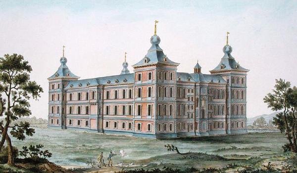 A belgiumi Ronse-i kastély Pierre Jacques Goetghebuer „A Holland Királyság legkiemelkedőbb műemlékeinek, épületeinek és házainak válogatásából”, 1827-ben (akvatinta) (lásd még: 189234) alkotó: Pierre Jacques Goetghebuer