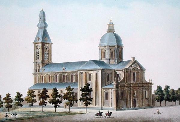 Genti Szent Pierre-templom, Pierre Jacques Goetghebuer „Válogatás a Holland Királyság legkiemelkedőbb műemlékeiből, épületeiből és házaiból”, 1827-ben (akvatinta) alkotó: Pierre Jacques Goetghebuer