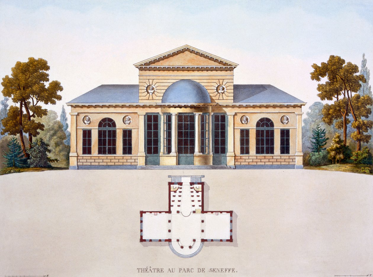 A Château de Seneffe Színháza a „Válogatás a Holland Királyság legjelentősebb műemlékeiből, épületeiből és házaiból”, 1827-ben jelent meg alkotó: Pierre Jacques Goetghebuer