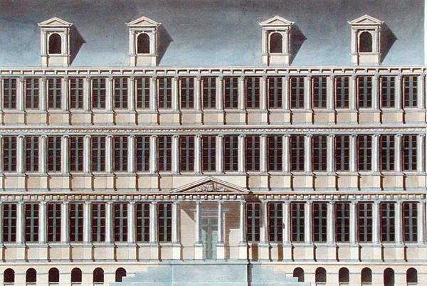 A genti városháza, Pierre Jacques Goetghebuer "Choix des Monuments, Edifices et Maisons les plus remarquables du Royaume des Pays-Bas" című, 1827-ben megjelent művéből (akvatinta). alkotó: Pierre Jacques Goetghebuer