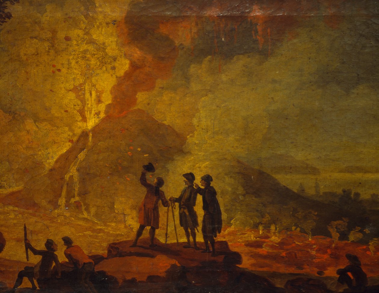 A Vezúv kitörése, Pierre-Jacques Volaire (1729-1792), olaj, vászon, 52x79 cm. Részlet. alkotó: Pierre Jacques Volaire