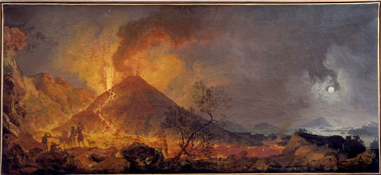 A Vezúv kitörése Nápolyban Pierre-Jacques (Pierre Jacques) Volaire (Le chevalier volaire) festménye (1729-1802) 18. század Le Havre, Musee des Beaux Arts alkotó: Pierre Jacques Volaire