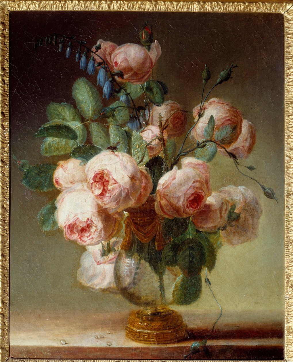 A virágváza Egy csokor bazsarózsa. Pierre Joseph Redoute (1759-1840) festménye 19. század V. 0,46x0,37 m Rouen, Musee des Beaux Arts alkotó: Pierre Joseph Redouté
