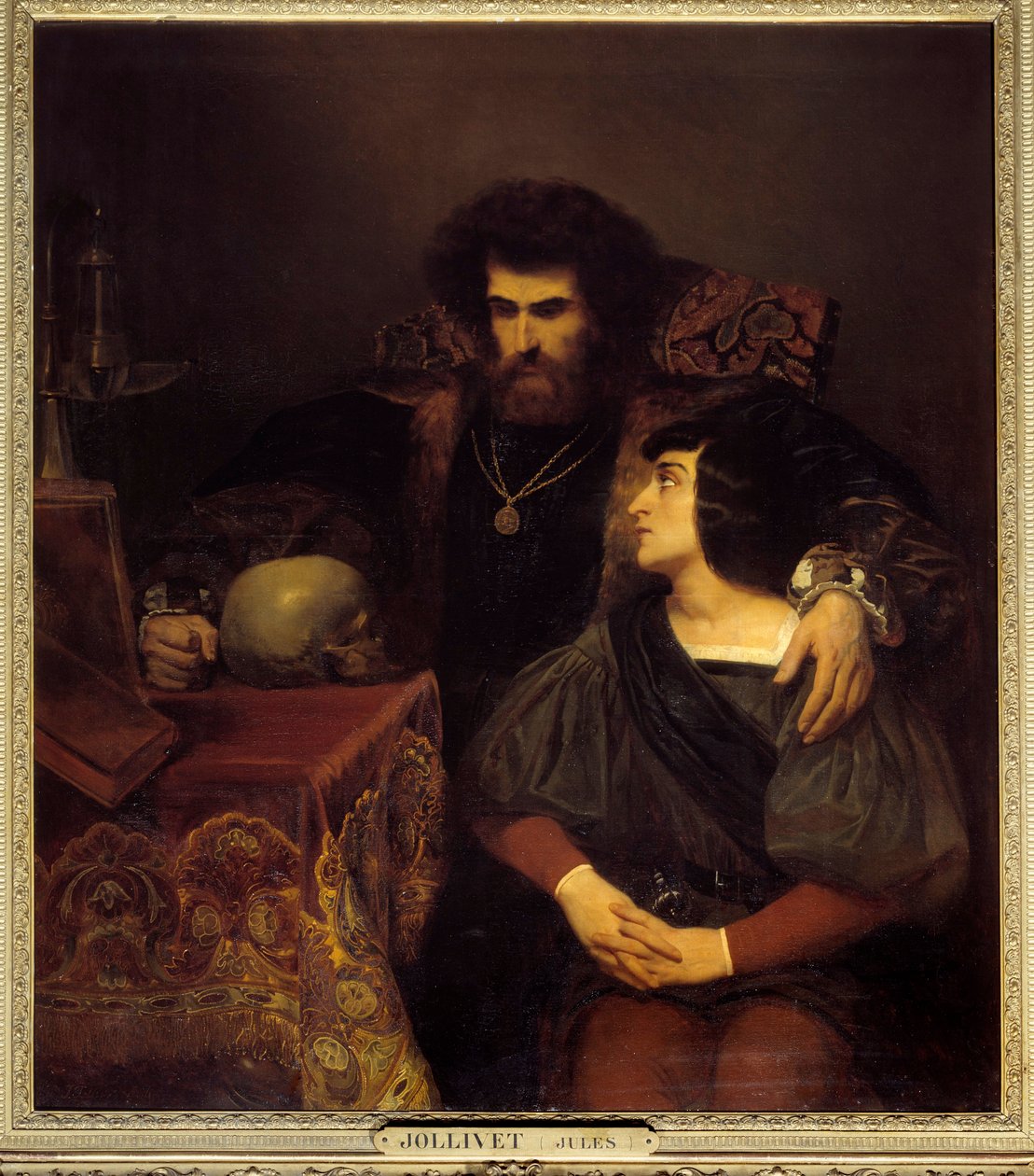 Lara jelenet Lord Byron „Lara” című dalából I. Pierre Jules Jollivet (1794-1871) festménye (vanite) 19. századi nap. 1,3x1,1 m alkotó: Pierre Jules Jollivet