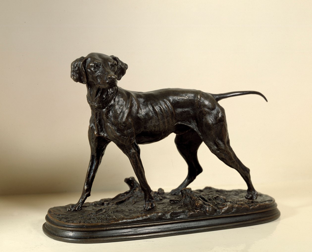 Braque, vadászkutya Pierre Jules Mene bronzszobra (1810-1879) 1843 Magángyűjtemény alkotó: Pierre Jules Mene
