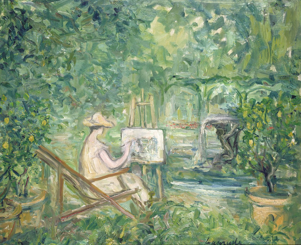 Nő festészet egy tájban, 1900-10 alkotó: Pierre Laprade