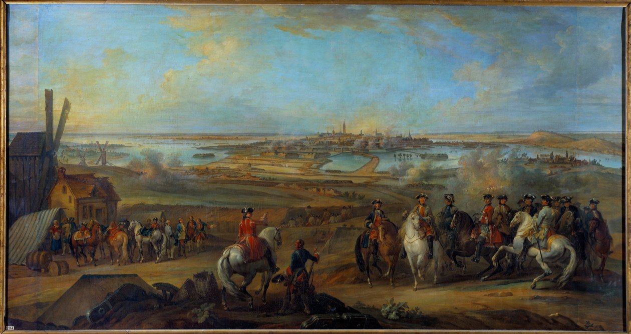 Flandriai hadjárat (1745-1747): „” XV. Lajos király (1710-1774) Mons székhelyén Hainautban 1746 júliusában”” Pierre Nicolas Lenfant (1704-1787) festménye 18. századi nap. 1,77x3,35 m alkotó: Pierre Lenfant