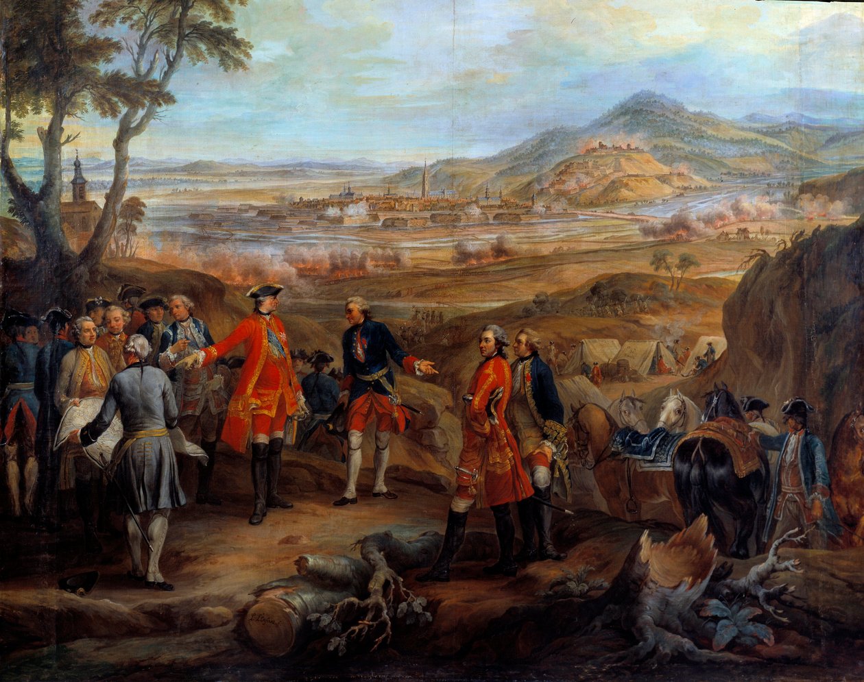 Flandria hadjárata (1745-1747): „” Fribourg ostroma Brisgauban 1744. október 11-én”” XV. Lajos irányítja a hadműveleteket. Pierre Nicolas Lenfant (1704-1787) festménye 18. század V. 2,75x2,5 m alkotó: Pierre Lenfant