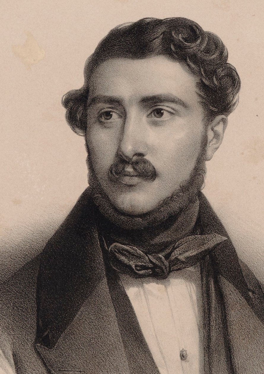 Théodore Labarre zeneszerző portréja 1805-1870. alkotó: Pierre Louis Henri Grevedon
