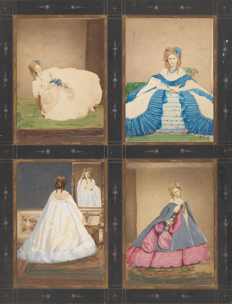 [Változatok az Elvira és Ritrosetta ruhákra], 1861-67. alkotó: Pierre Louis Pierson
