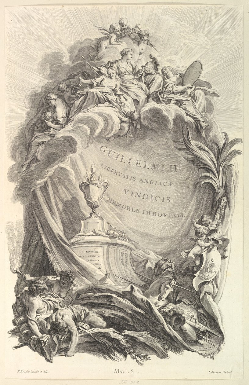 Vilmos sírjának homlokzata I. Vilmos sírjának homlokzata..., kb. 1736. alkotó: Pierre Louis de Surugue