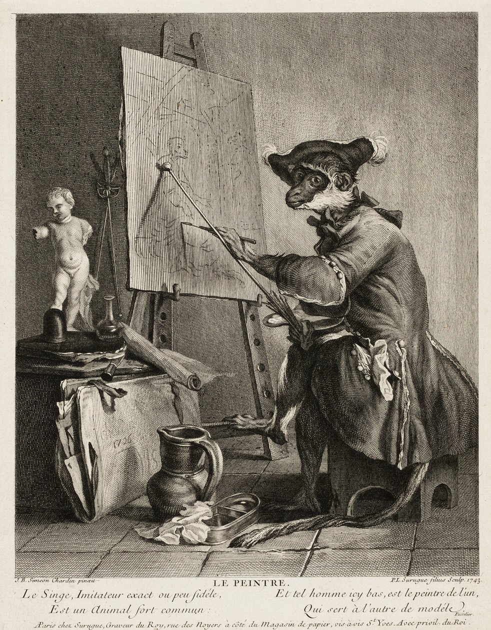 A majomfestő alkotó: Pierre Louis de Surugue