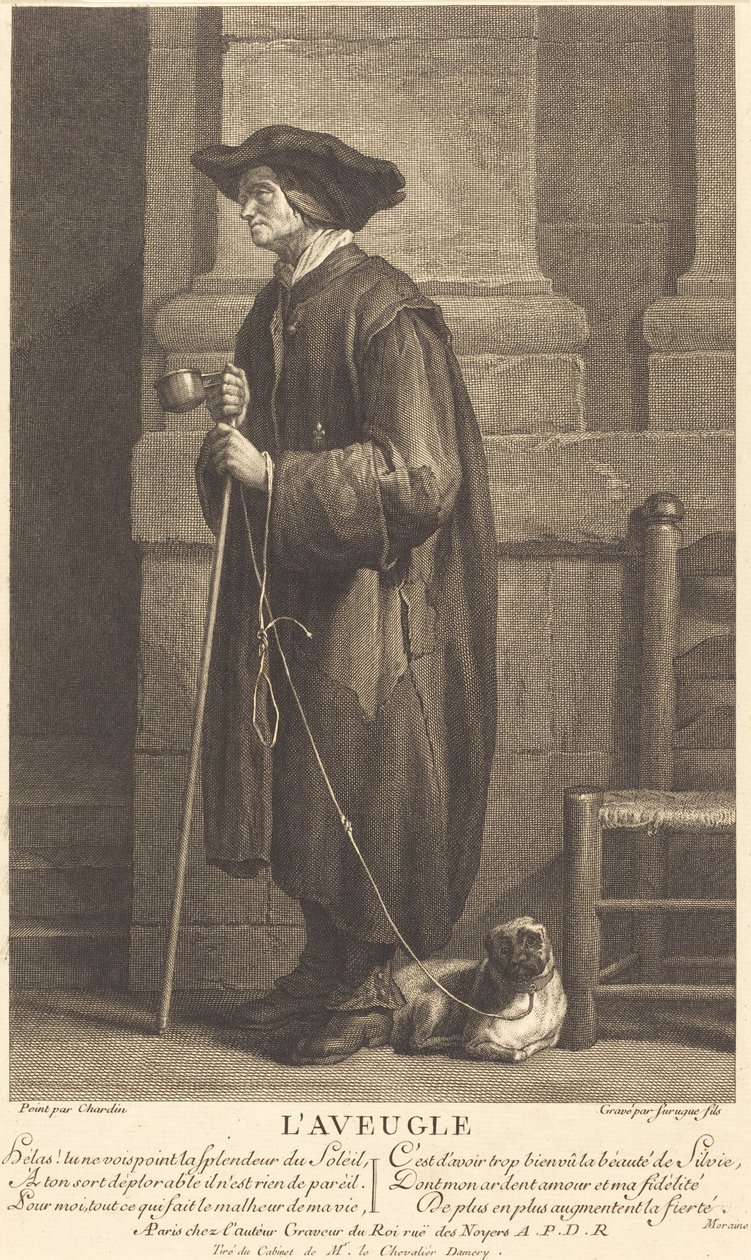 A vak koldus alkotó: Pierre Louis de Surugue after Jean Siméon Chardin