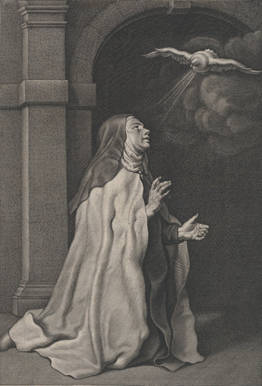 Avilai Szent Teréz galamb látomása, kb. 1650. alkotó: Pierre Louis van Schuppen