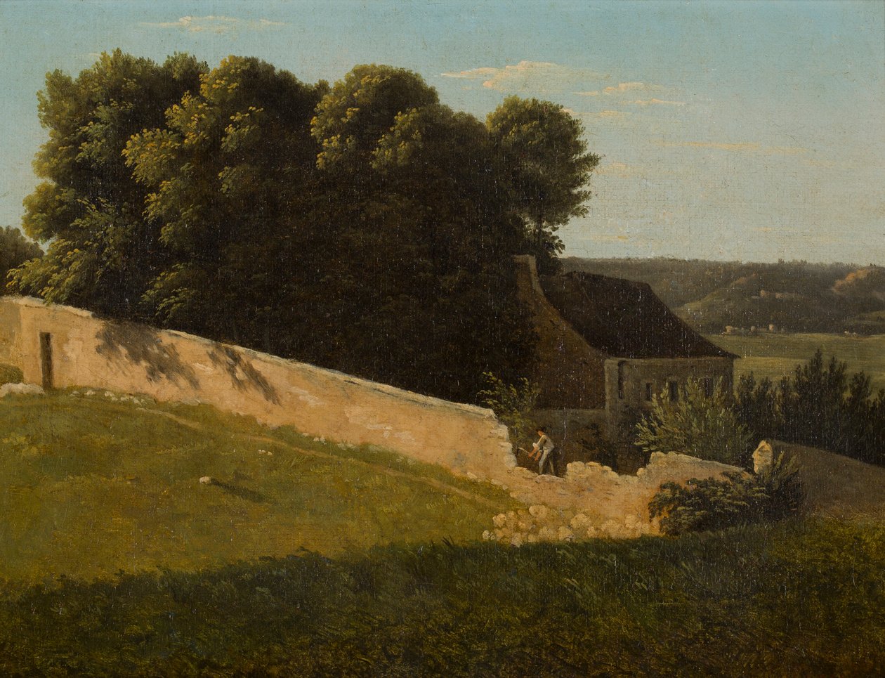 Nyári táj kunyhóval (olaj, vászon) alkotó: Pierre Luc Charles Ciceri
