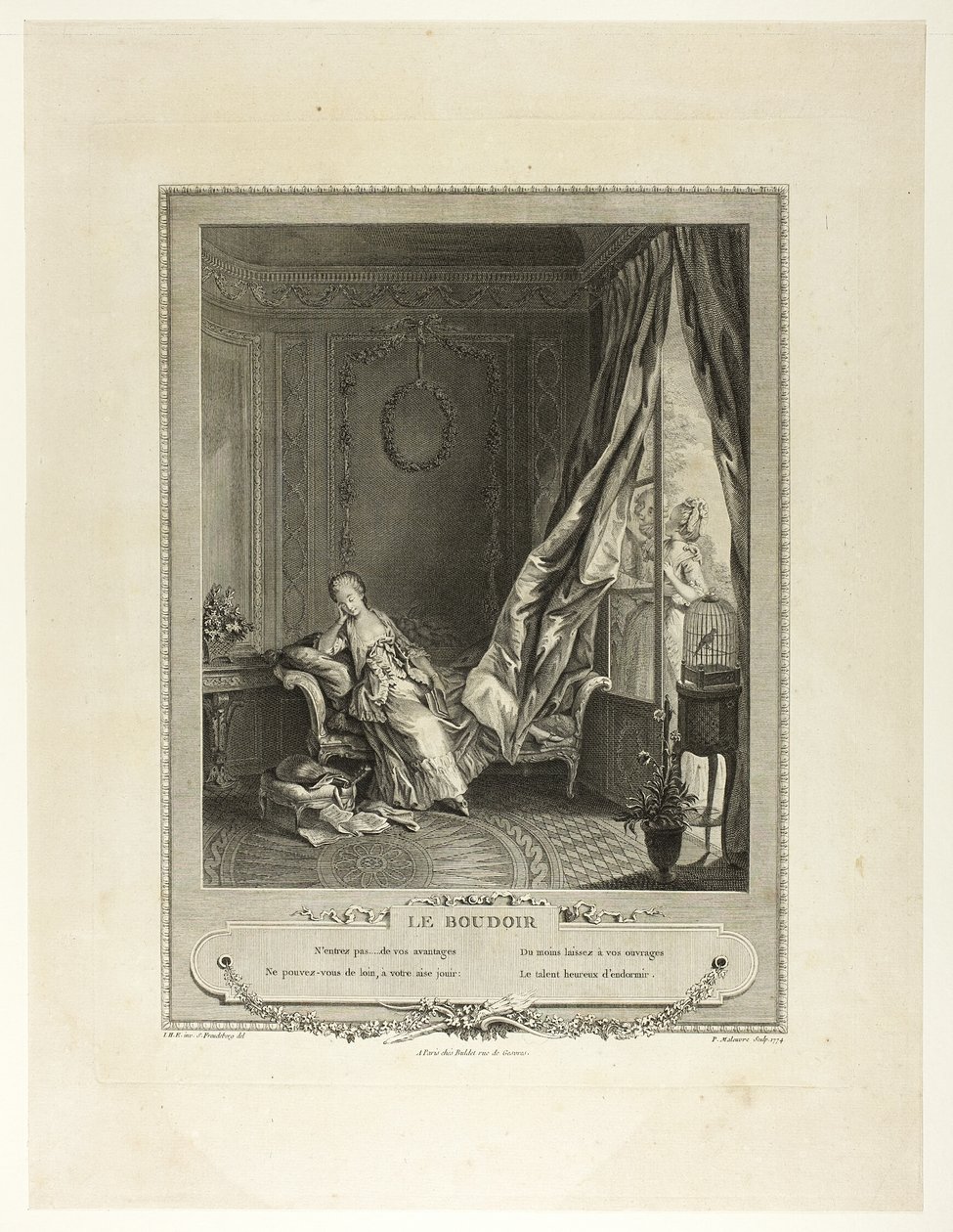 A budoár, a Monument du Costume Physique et Moral de la fin du Dix-huitième siècle című műből alkotó: Pierre Maleuvre