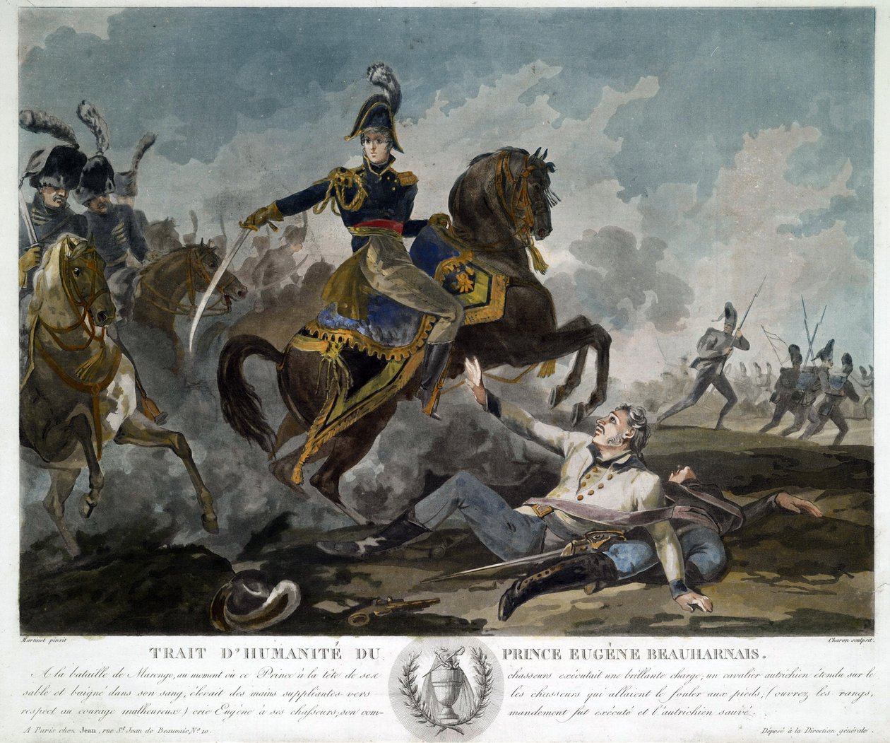 Eugene de Beauharnais (1781-1824) kontinenciája - Martinet, Pierre (1781-?) - kb 1814 - Aquatint - 34,8x42 - Magángyűjtemény alkotó: Pierre Martinet