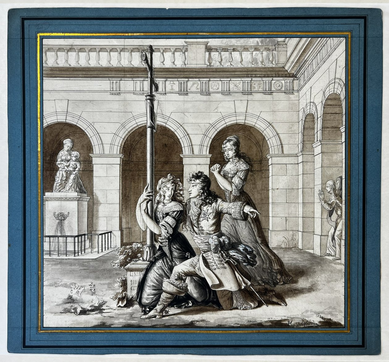 XIV. Lajos könyörög Louise de La Vallière-nek a chaillot-i karmelita kolostorban alkotó: Pierre Maximilien Delafontaine