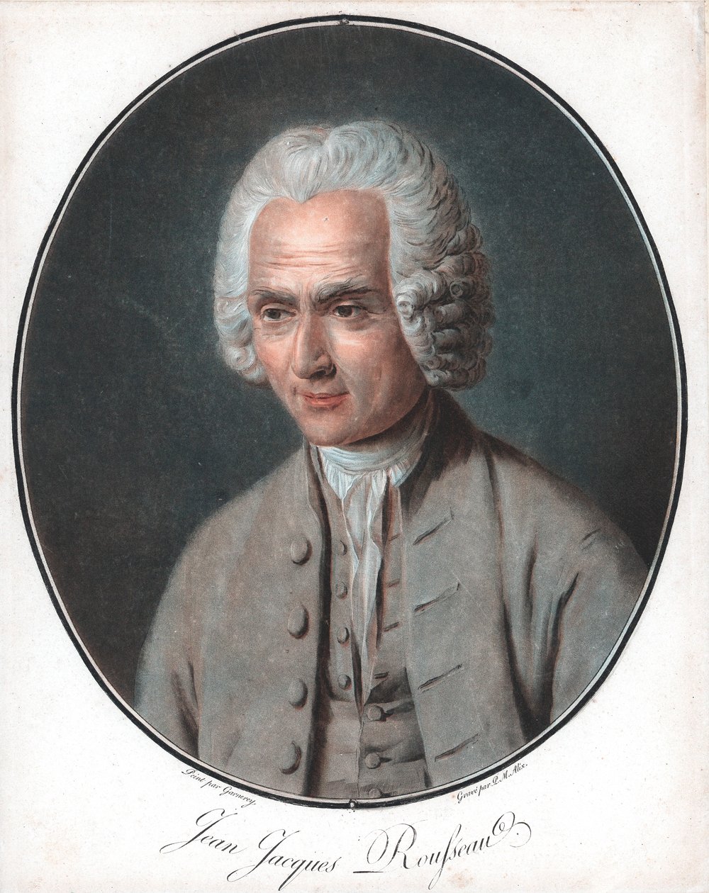 Jean-Jacques Rousseau 1712-78, francia politikai filozófus alkotó: Pierre Michel Alix