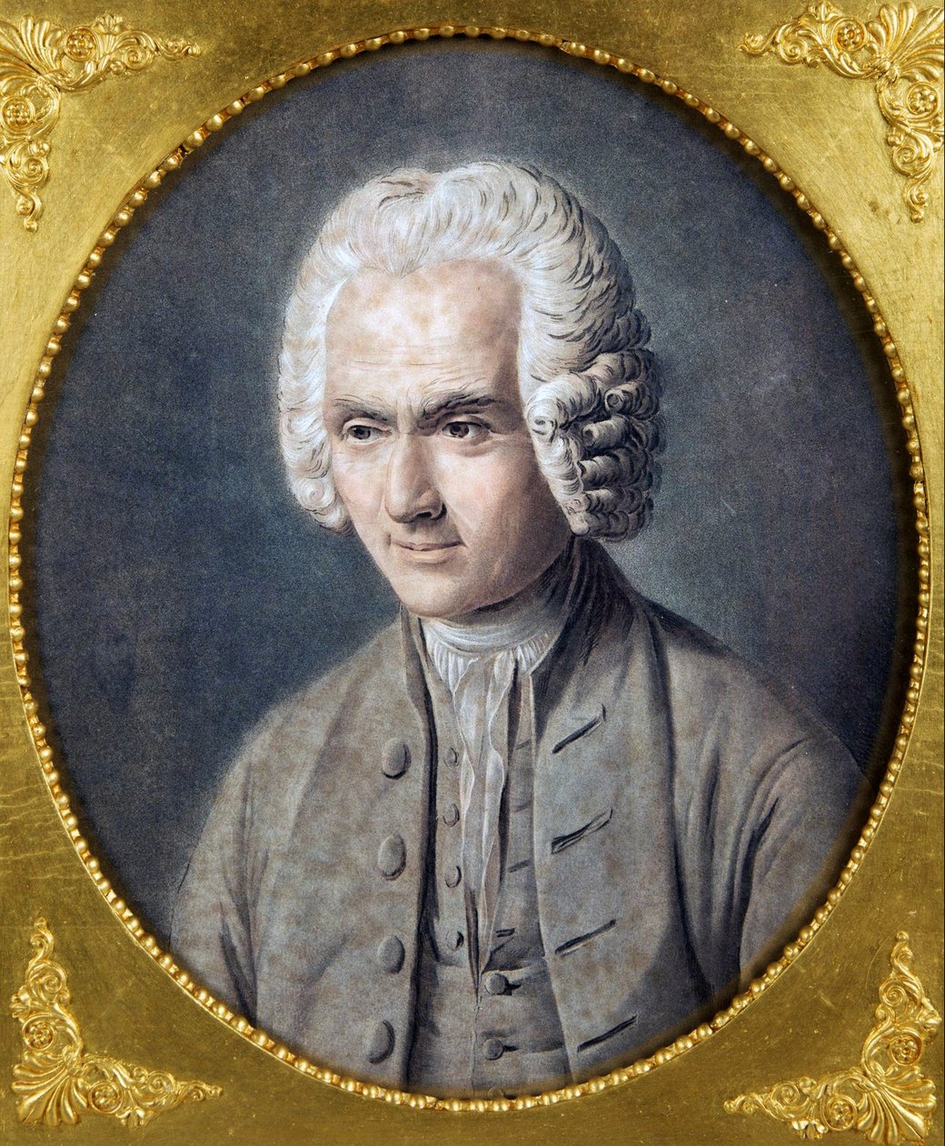Jean-Jacques Rousseau (1712-1778) portréja, Alix, Pierre Michel (1762-1817). Aquatint, méret: 40,5x36, , Magángyűjtemény alkotó: Pierre Michel Alix