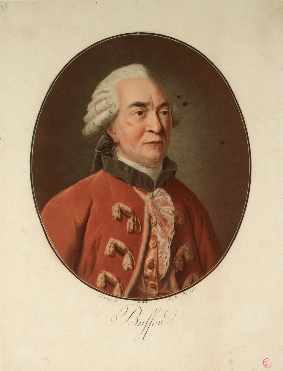 Georges-Louis Leclerc természettudós portréja, Comte de Buffon 1707-1788, 1793. alkotó: Pierre Michel Alix