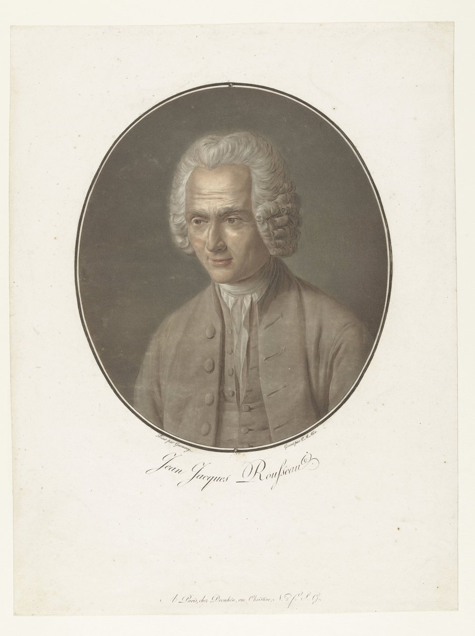 Jean-Jacques Rousseau portréja Jean-Jacques Rousseau (cím a tárgyon) Nagy férfiak gyűjteménye (sorozat címe) alkotó: Pierre Michel Alix