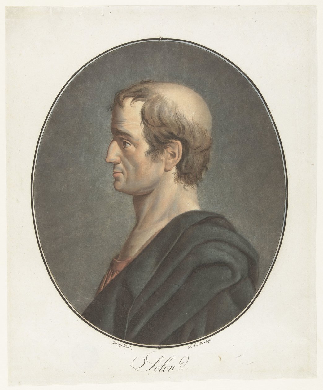 Portré van Solon Solon (cím az objektumon) Nagy férfiak gyűjteménye (sorozat címe) alkotó: Pierre Michel Alix