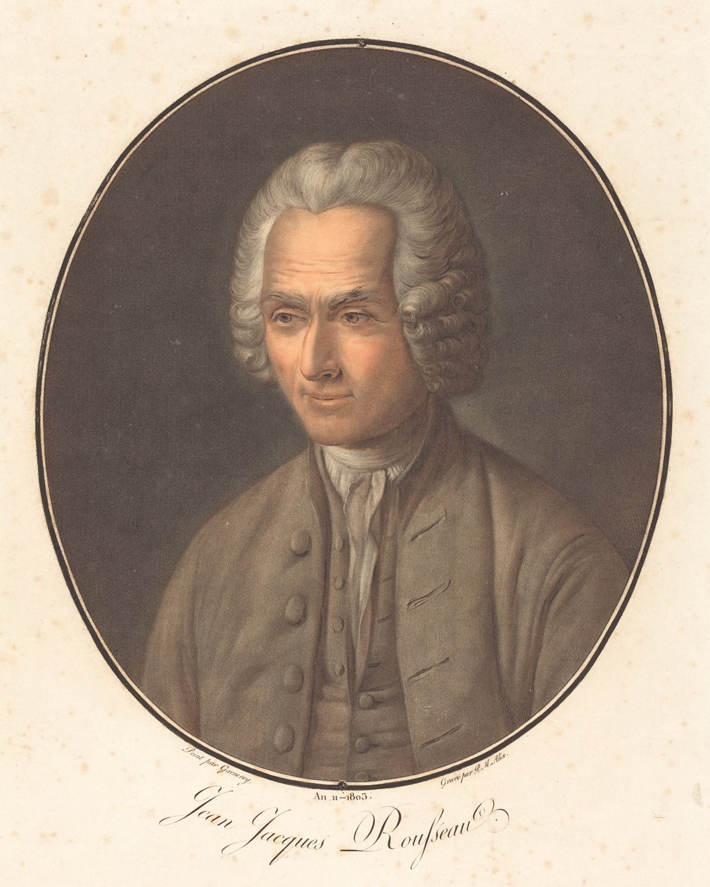 Jean-Jacques Rousseau alkotó: Pierre Michel Alix after Jean François Garnerey