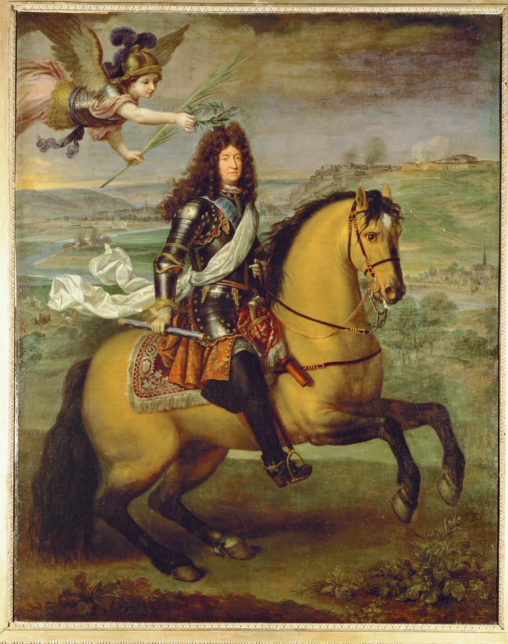 XIV. Lajos lóháton, győzelemmel megkoronázva ... (festmény, vászon) alkotó: Pierre Mignard