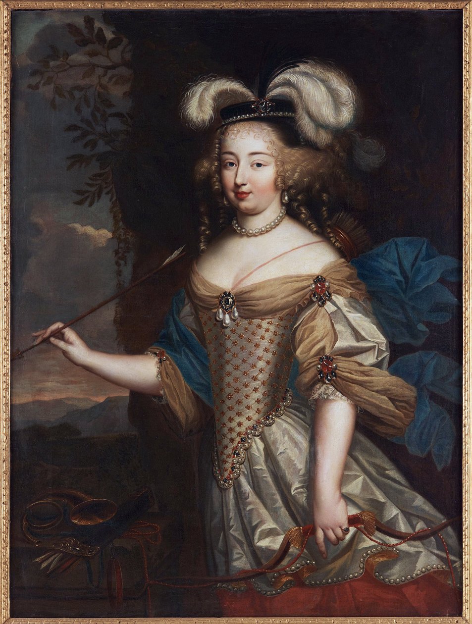 Madame de Montespan – Francoise Athenais de Rochechouart, de Montespan márkine (1640-1707), Dianaként, Mignard, Pierre (1612-1695). Olajfestmény. Mérete: 130x95,5 cm. Magángyűjtemény alkotó: Pierre Mignard
