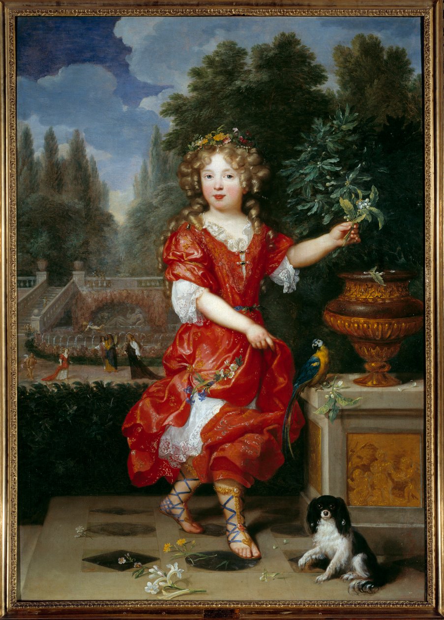 Mademoiselle de Blois (1666-1739) Marie Anne de Bourbon, XIV. Lajos lánya és Mademoiselle de la Valliere, Conti leendő hercegnőjének portréja Pierre Mignard (1612-1695) 17. századi V. festménye. 1,38x0,98 m alkotó: Pierre Mignard