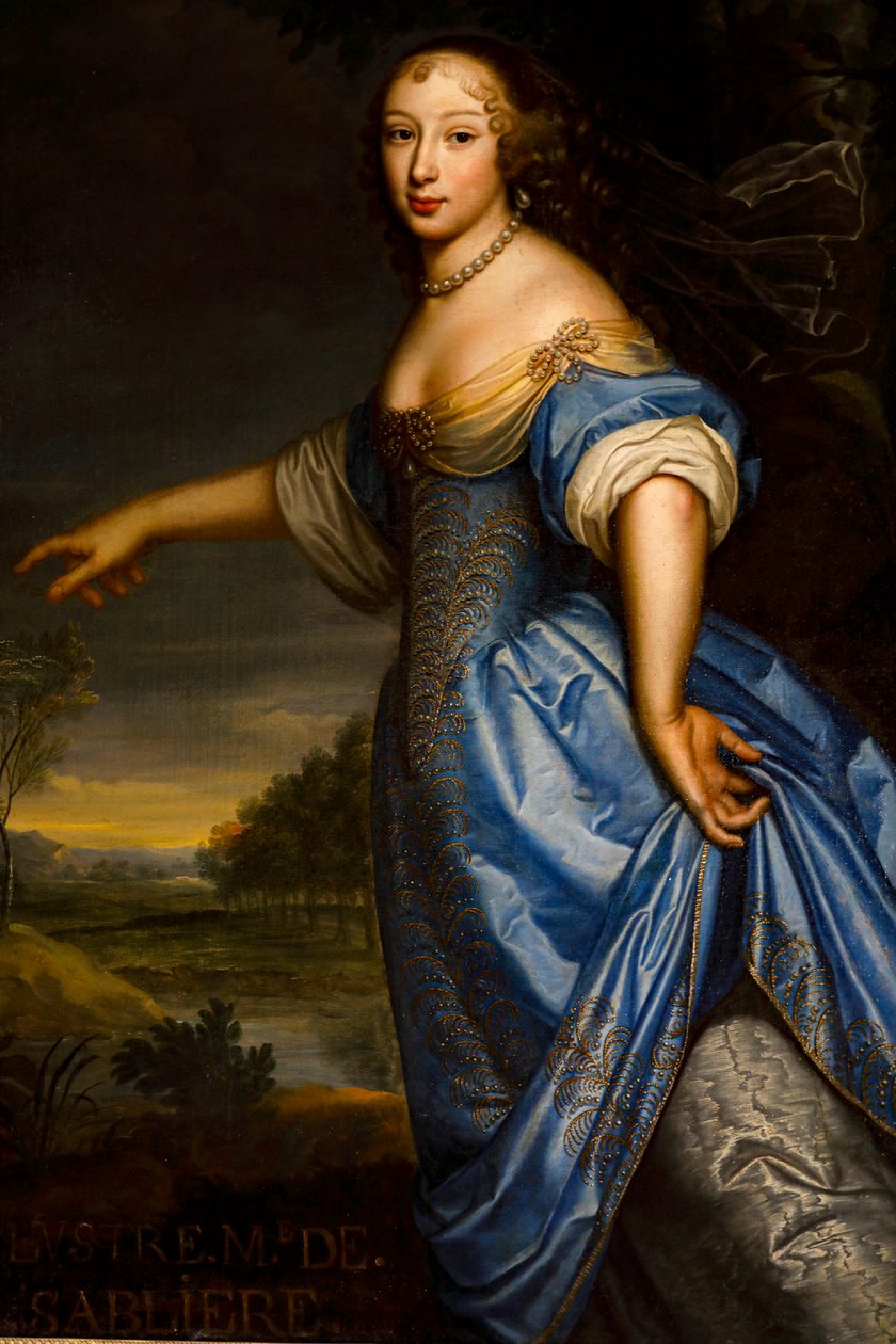 Madame de la Sablière portréja. Olajfestmény alkotó: Pierre Mignard