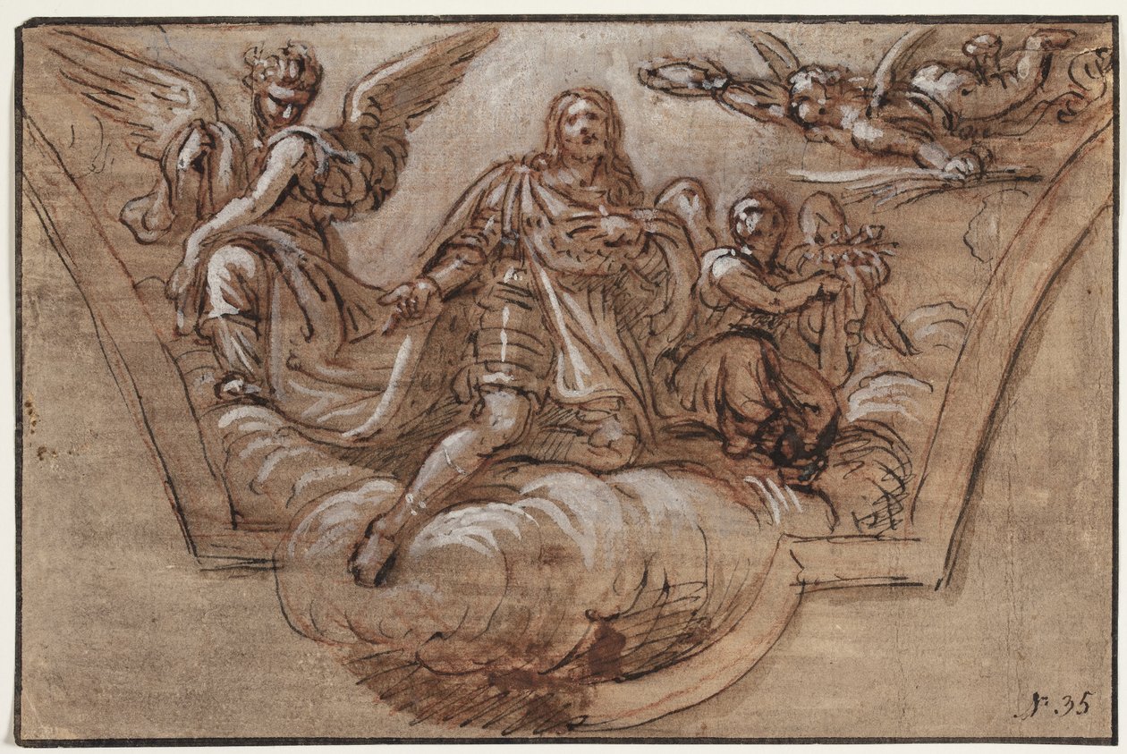 Tervezet mennyezeti dekorációhoz alkotó: Pierre Mignard