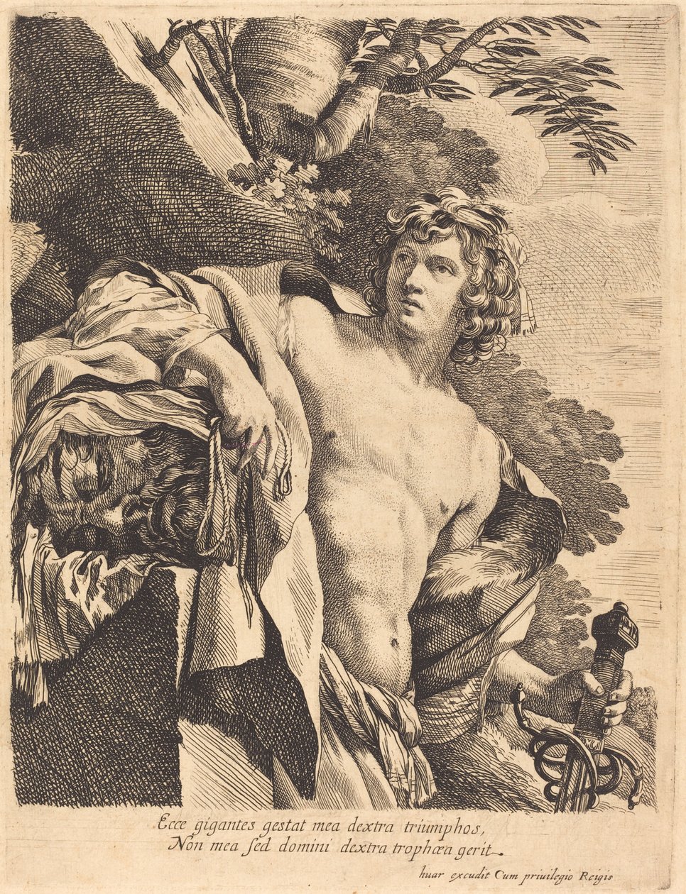 Dávid Góliát fejével alkotó: Pierre Mignard I after Simon Vouet