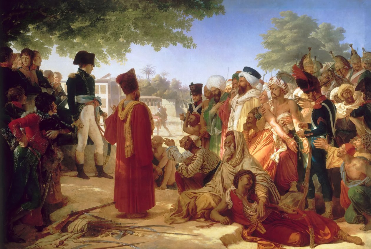 Bonaparte Napóleon megkegyelmez a lázadóknak Kairóban, 1798. október 23. alkotó: Pierre Narcisse Guerin