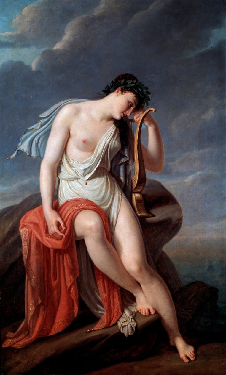 Sappho a Lefkada sziklán”, 19. század eleje. alkotó: Pierre Narcisse Guérin Baron