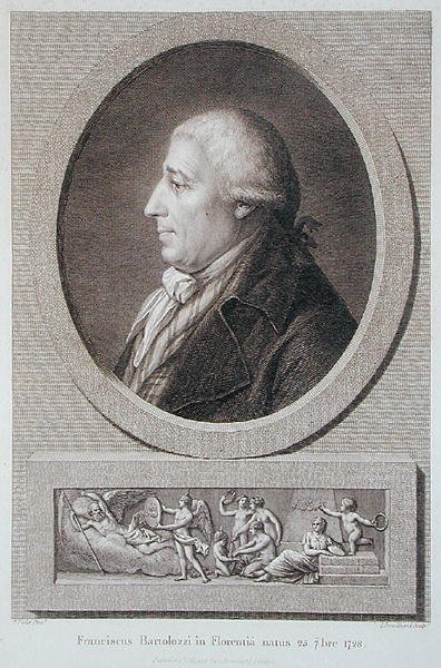 Francesco Bartolozzi (1727-1815) portréja Jacques Brouillard (1744-1806) metszetében. alkotó: Pierre Noel Violet