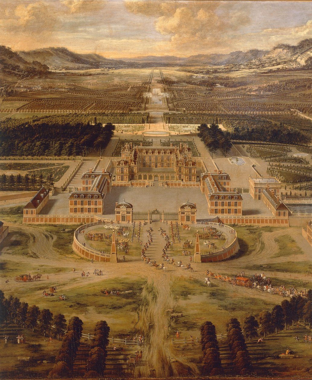 Kilátás a Versailles-i palotára és kertjére, Pierre Patel alkotó: Pierre Patel