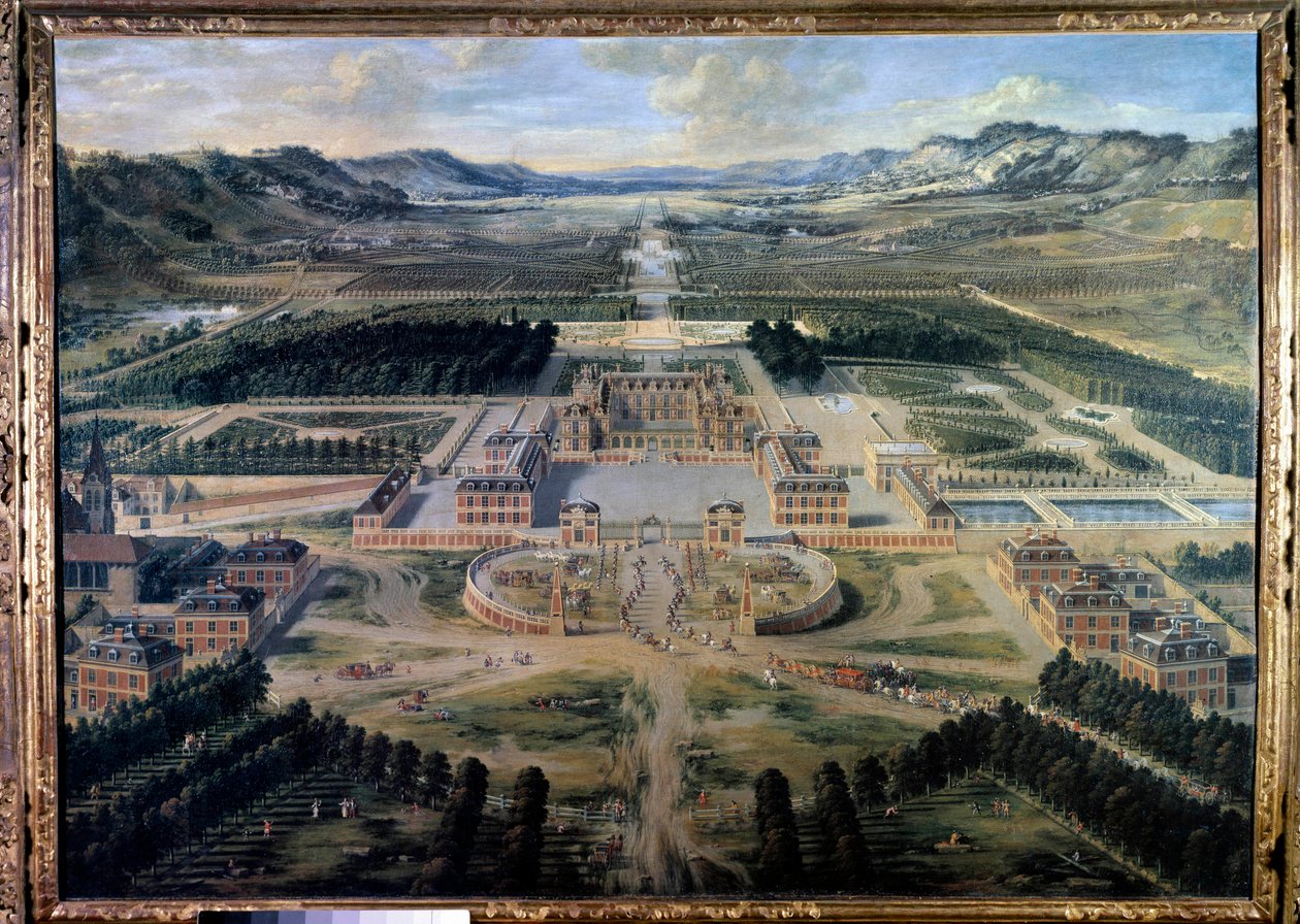 View of the Castle and Gardens of Versailles, taken from Paris Avenue in 1668 (oil on canvas) alkotó: Pierre Patel