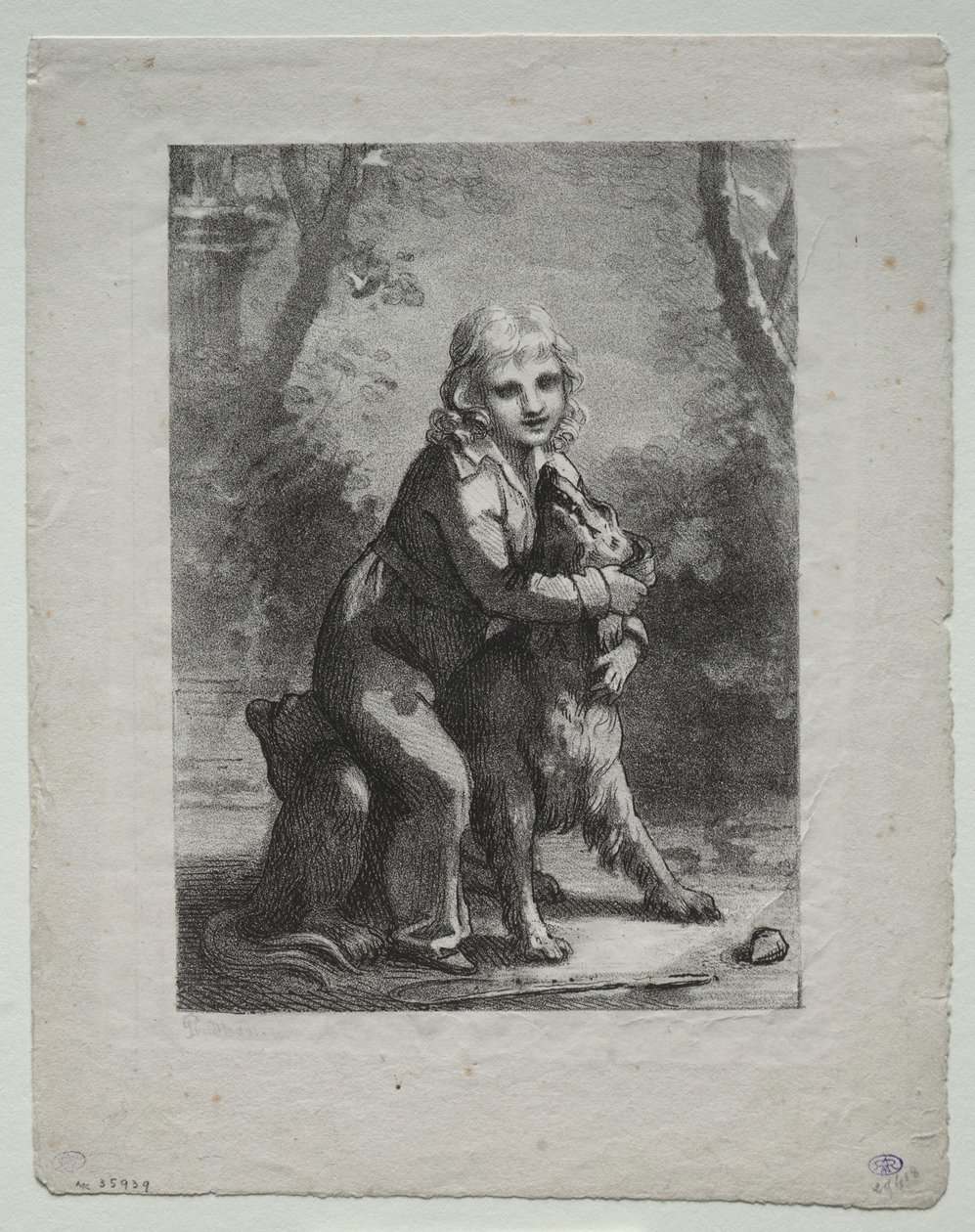 Fiú kutyával alkotó: Pierre Paul Prud