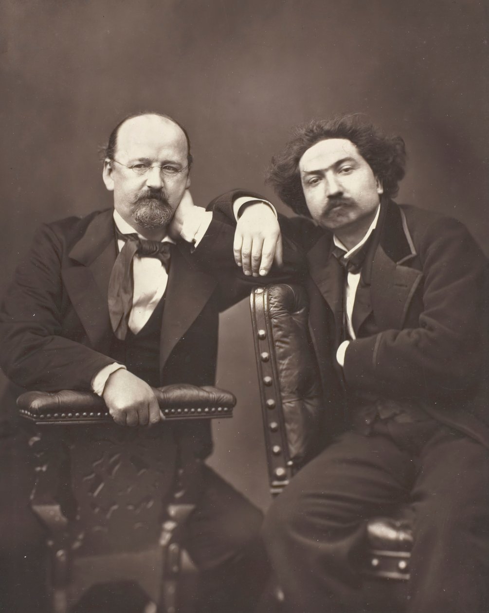 Émile Erckmann francia író, 1822-1899 és Alexandre Chatrian francia író, 1826-1890, c. 1876 alkotó: Pierre Petit