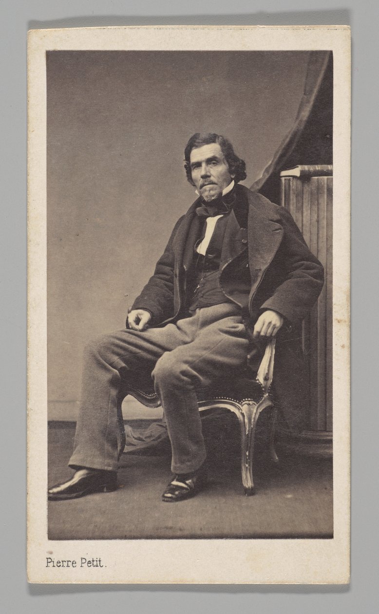 [Műtermi portré: Eugène Delacroix széken ül] alkotó: Pierre Petit