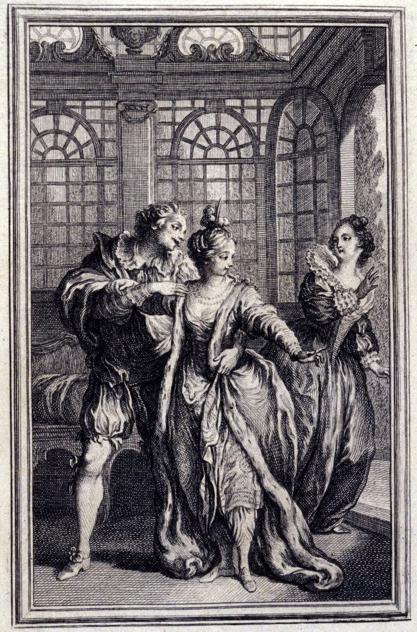 Garbe királyának menyasszonya - Jean La Fontaine "" Mesék és hírek versben " című könyvében. 1776. Illusztráció: P. P. Choffard. alkotó: Pierre Philippe Choffard