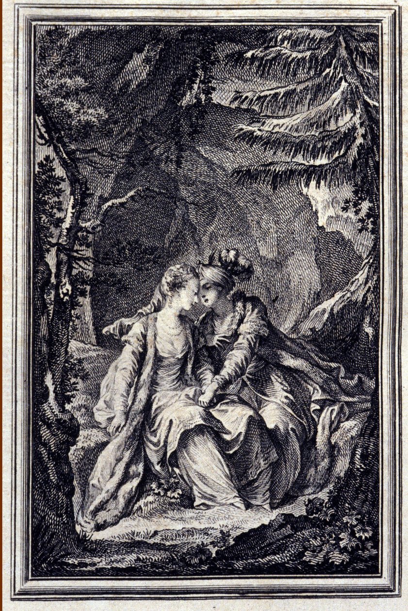 Garbe király menyasszonya – Jean La Fontaine „Mesék és novellák versben” című kötetében. 1776. Illusztráció: P. P. Choffard. alkotó: Pierre Philippe Choffard